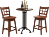 Counter height barstools set of 2 in brown with hollow back design, perfect for stylish kitchen or dining areas.