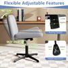 Gray Criss Cross-Legged Swivel Desk Chair with adjustable height and rocking tension for comfortable cross-legged.