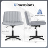 Gray Criss Cross-Legged Swivel Desk Chair dimensions with height adjustment, 350 lbs capacity, and contoured seat.