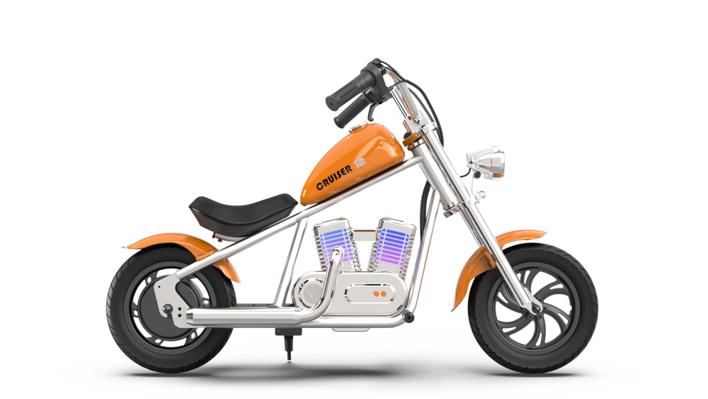 Hyper Gogo Cruiser 12 Plus Electric Kids Motorcycle App Control and Bluetooth Speaker 21.9V 160W 10 MPH 7.5 Mile Range EL-MB03C New