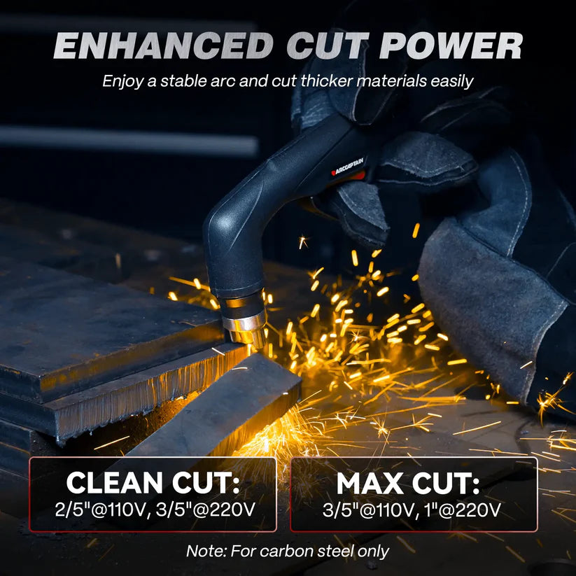 Arccaptain CUT55 Plasma Cutter Non-HF Pilot Arc 55 Amp Dual Voltage 110/220V New