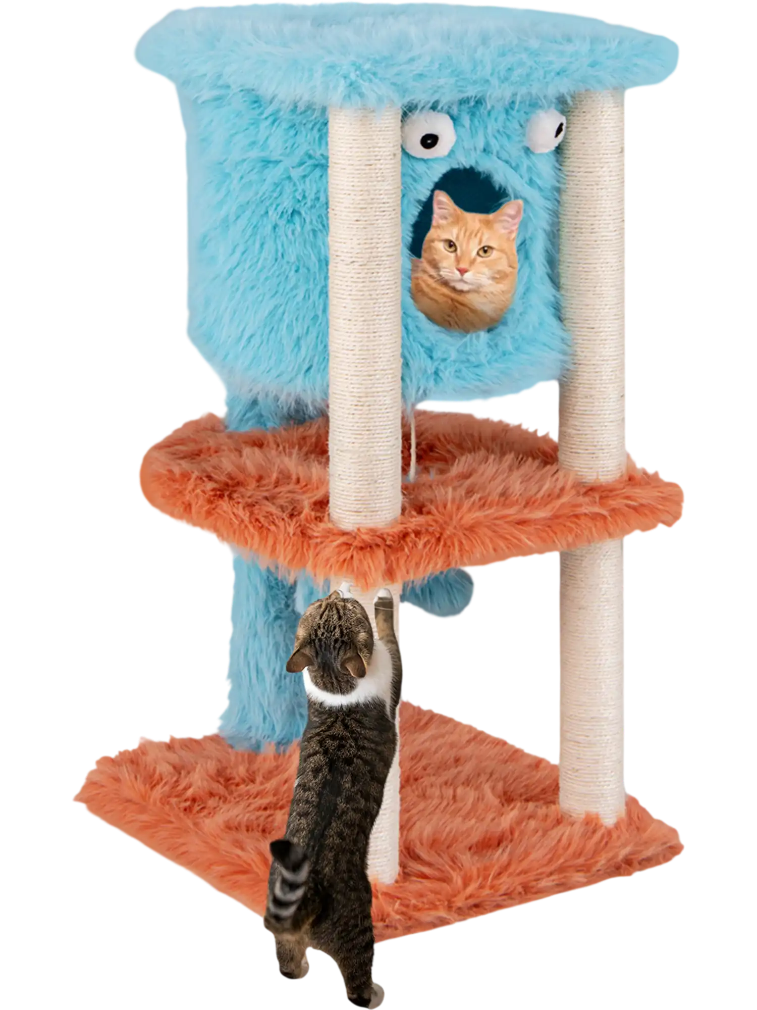 Costway Monster Cat Tower Condo Scratcher Blue 12345967 New