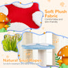 Soft plush fabric on the Cute Mushroom Cat Tree with padded platforms and natural sisal ropes for playful cat.