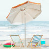 6.5 Feet Beach Umbrella with Sun Shade and Carry Bag without Weight Base-Orange - Gallery View 1 of 11