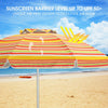 6.5ft beach umbrella in orange with UPF 50+ sun protection and air-vent design, perfect for outdoor leisure and picnics.