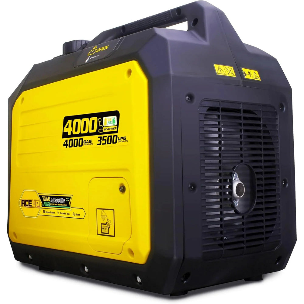 Aceup Energy AI4000DS Inverter Generator 3200/4000W Dual Fuel Gas Propane 30A Low THD New