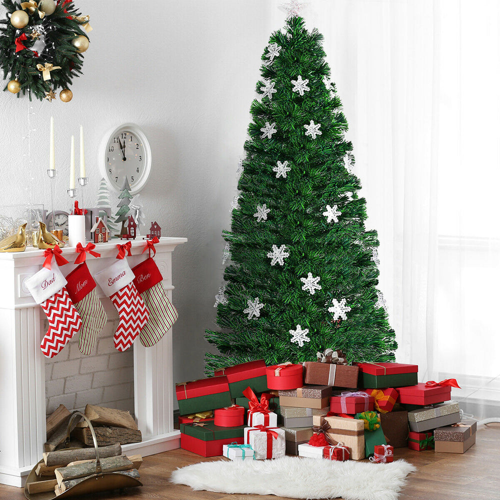 LED Optic Artificial Christmas Tree with Snowflakes-6 Feet - Gallery View 1 of 10