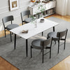 Curved backrest dining chair set in gray with padded seats, perfect for contemporary dining rooms or cafes.