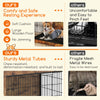 Cozy dog crate furniture with a large padded cushion and double doors, ideal for small and medium dogs.