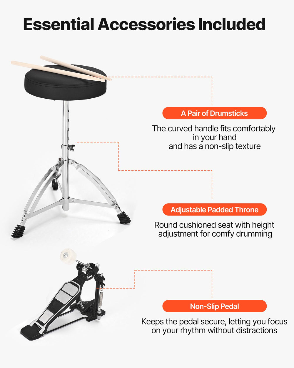 VEVOR Drum Set (Gravel Blue) - Image 7