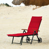 Outdoor Chaise Lounge Chair Rattan Lounger Recliner Chair-Red - Gallery View 1 of 12