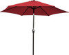 10-foot dark red outdoor patio umbrella with tilt adjustment and crank, ideal for sun protection and rain shelter.