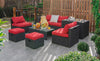 8 Pieces Patio Rattan Storage Table Furniture Set-Red - Gallery View 1 of 12
