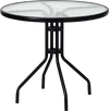 32 Inch Outdoor Patio Round Tempered Glass Top Table with Umbrella Hole