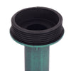 Close-up of the threaded base of the outdoor garden bird bath feeder, featuring a copper verdigris effect for.