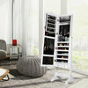 14 LED Jewelry Armoire Cabinet with Full Length Mirror and 4 Tilting Angles-White - Gallery View 1 of 13