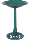 Outdoor Garden Green Pedestal Bird Bath Feeder