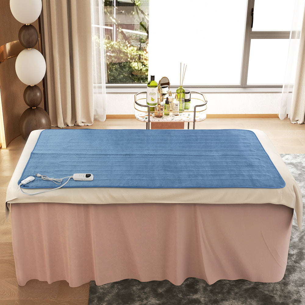 Electric Heated Mattress Pad with 5 Heating Levels and Overheat Protection-Blue - Gallery View 1 of 9