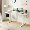 Electric Standing Desk with 3 Memory Heights and 2 Hanging Hooks and Cable Holes-White - Gallery View 1 of 10