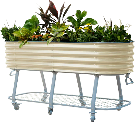 Vego Garden Elevated Rolling Self-Watering Garden Bed 2' x 6' New