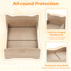 Elevated pet bed frame with cute ear-shaped headboards and protective guardrails, ideal for small pets like puppies and.