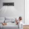 Mini split air conditioner in gray, 12000 BTU, providing cooling and heating for efficient indoor comfort.