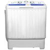Compact twin tub washing machine with separate timer controls, ideal for home use in apartments and RVs.