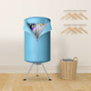Portable ventless laundry dryer in blue, designed for compact storage, holding up to 22 lbs of clothes for efficient.