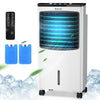 Portable evaporative air conditioner cooler with remote control, 8L water tank, and ice-crystal boxes for enhanced.