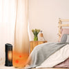 Portable 1500 W oscillating ceramic space heater in black, ideal for bedrooms and offices, providing efficient and.
