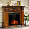 Freestanding electric fireplace with realistic flames, classic design, and dual heating settings for cozy home ambiance.