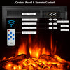 Control panel and remote for the 22.5 Inch Electric Fireplace Insert with 7 flame brightness levels and dual heating.
