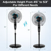 16-inch adjustable height fan with quiet oscillation, 3-speed settings, and remote control for home or office comfort.