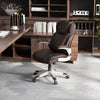 Ergonomic Office PU Leather Executive Chair with Flip-up Armrests and Rocking Function-Brown - Gallery View 1 of 9