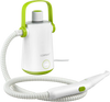 Portable 1000W steam cleaner in green with 10 accessories, ideal for cleaning floors and hard-to-reach areas.