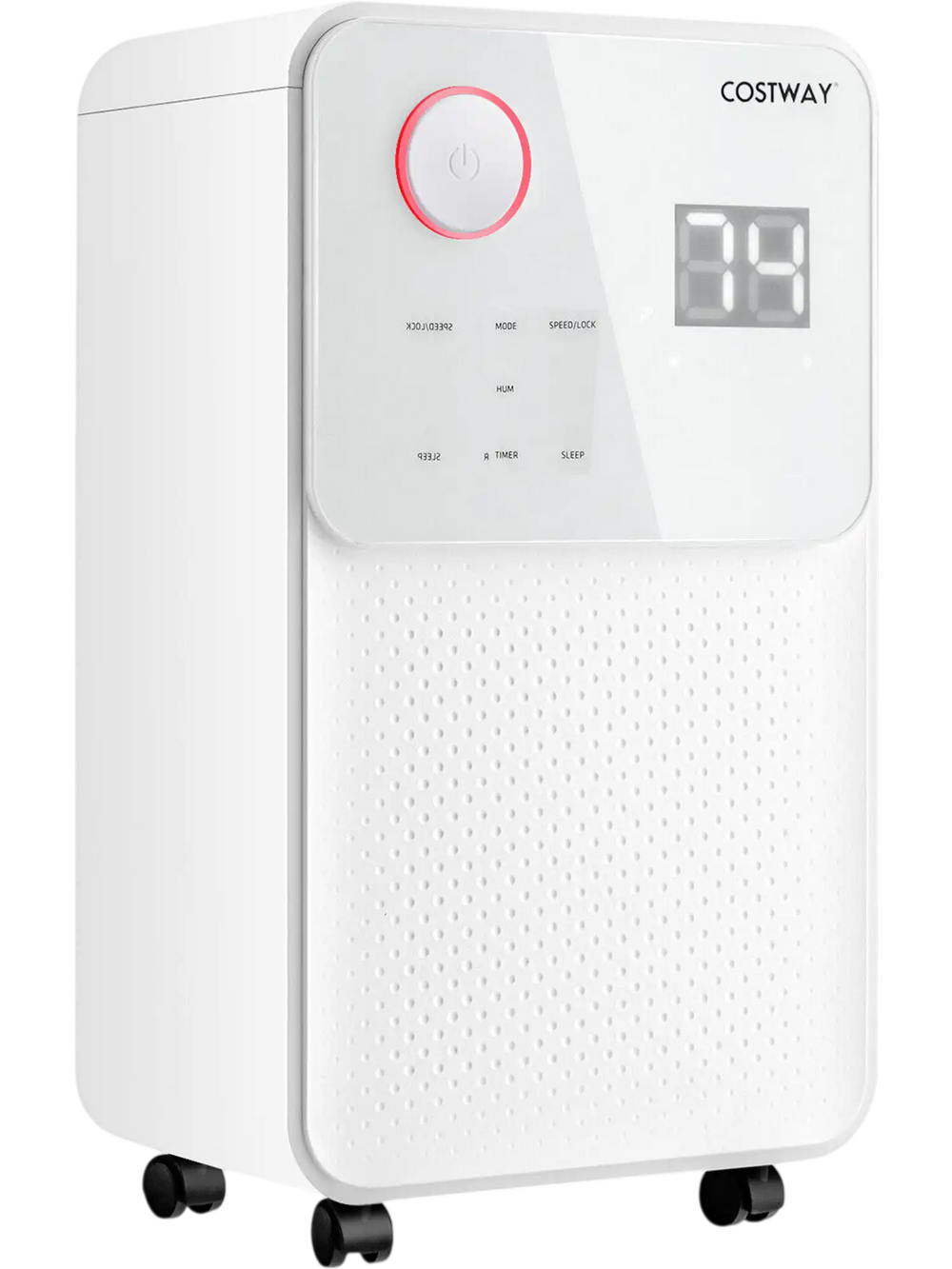 32-pint dehumidifier with digital display, 4 modes, and 2 speeds for effective moisture control in homes and basements.