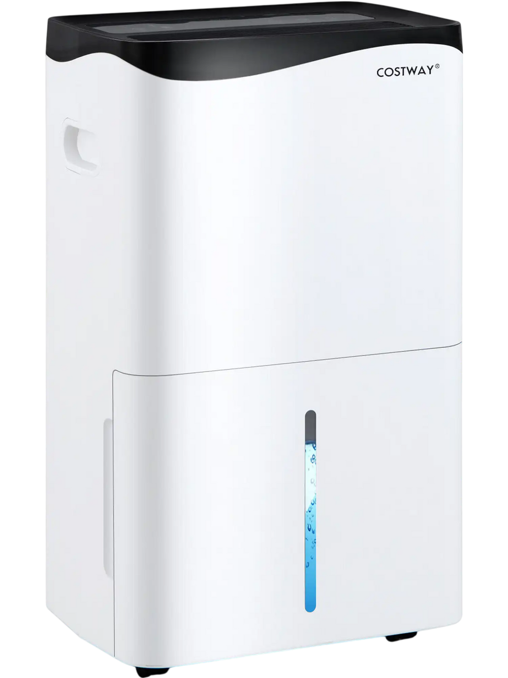 100-pint dehumidifier in white with smart app and Alexa control, ideal for medium to large rooms up to 5500 sq.ft.