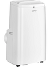 Portable 9000BTU air conditioner in white, featuring cooling, drying, and ventilating modes, ideal for bedrooms and.