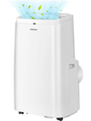 Portable 12000 BTU air conditioner in white with remote, designed for cooling spaces up to 450 sq.ft.