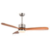 52 Inch Reversible Ceiling Fan with LED Light and Adjustable Temperature-Silver - Gallery View 1 of 10