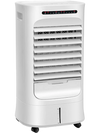 Portable 4-in-1 evaporative air cooler in white with timer, 3 modes, and adjustable oscillation for efficient cooling.