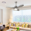 48-inch wood ceiling fan with LED lights, 3 wood blades, and remote control, perfect for living room or bedroom.