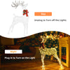 Lighted standing reindeer with 120 LED bulbs, showcasing festive decor for indoor and outdoor Christmas celebrations.