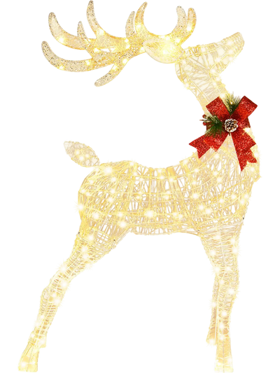 Costway Lighted Standing Reindeer Christmas Decoration 68159402 New