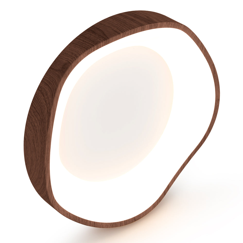 Modern 24W LED ceiling light with wood pattern and metal frame, ideal for stylish illumination in various rooms.