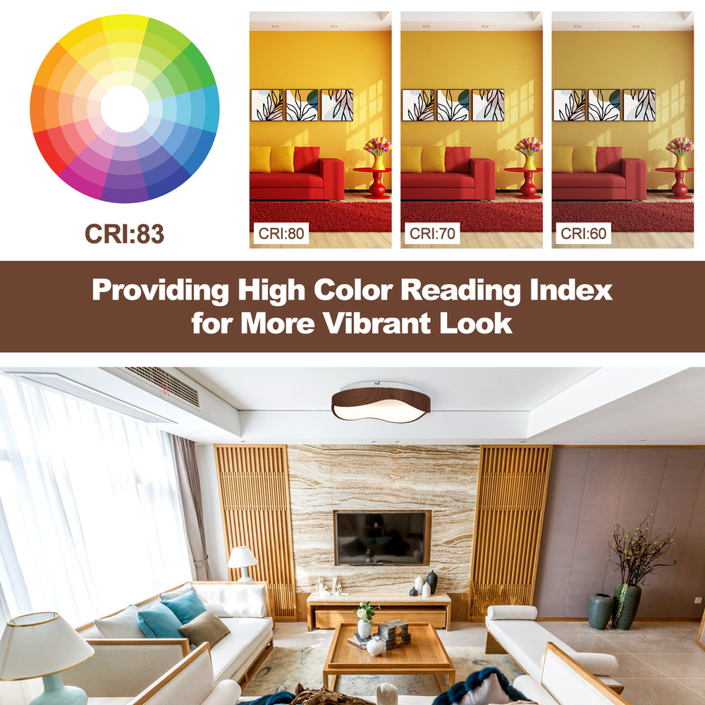 Modern 24W LED ceiling light with imitation wood pattern and durable metal frame, perfect for enhancing hallway.