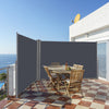 Patio retractable double folding side awning screen divider, 237 x 63 inches, ideal for privacy on balconies or gardens.