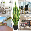 35.5-inch artificial snake plant with 20 vivid leaves in a sturdy pot, ideal for home, office, or store decoration.
