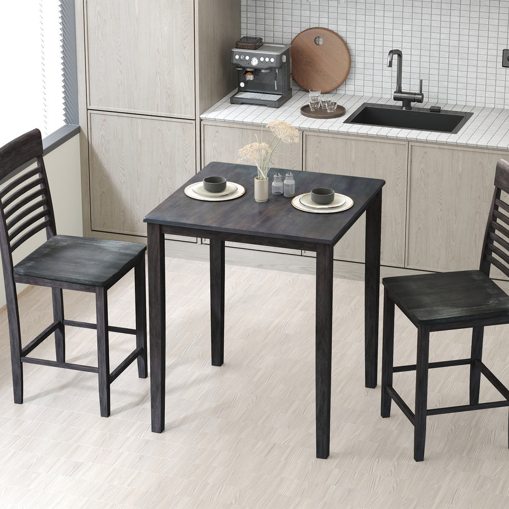 Square Dining Table with Solid Wood Frame for 4-Person-Gray - Gallery View 1 of 10