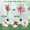 Faux wedding flower plant with pink magnolia flowers and PEVA leaves, perfect for indoor elegance without assembly.